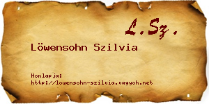 Löwensohn Szilvia névjegykártya